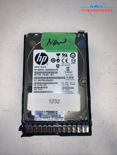 HP 900GB 10K RPM SAS HARD DRIVE 2.5” 718159-001 EG0900FDJYR + 651687-001 caddy