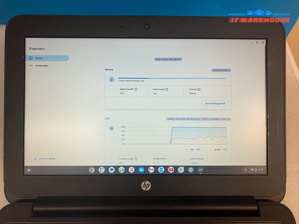 ~ HP Chromebook 11 G4 TPN-Q151 11.6" Celeron N3060 1.6GHz / 32GB SSD / 4GB RAM