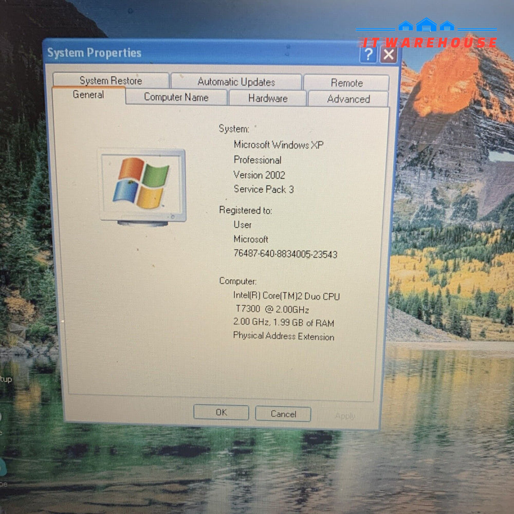 HP Compaq 6510b Intel Core 2 Duo T7300 2GB RAM 14’’ 750GB Windows XP SP3