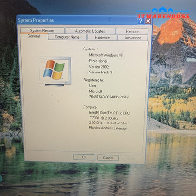 HP Compaq 6510b Intel Core 2 Duo T7300 2GB RAM 14’’ 750GB Windows XP SP3