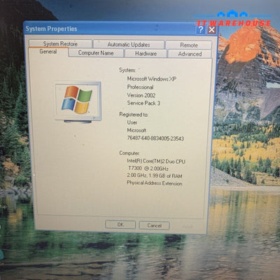 HP Compaq 6510b Intel Core 2 Duo T7300 2GB RAM 14" 750GB Windows XP SP3