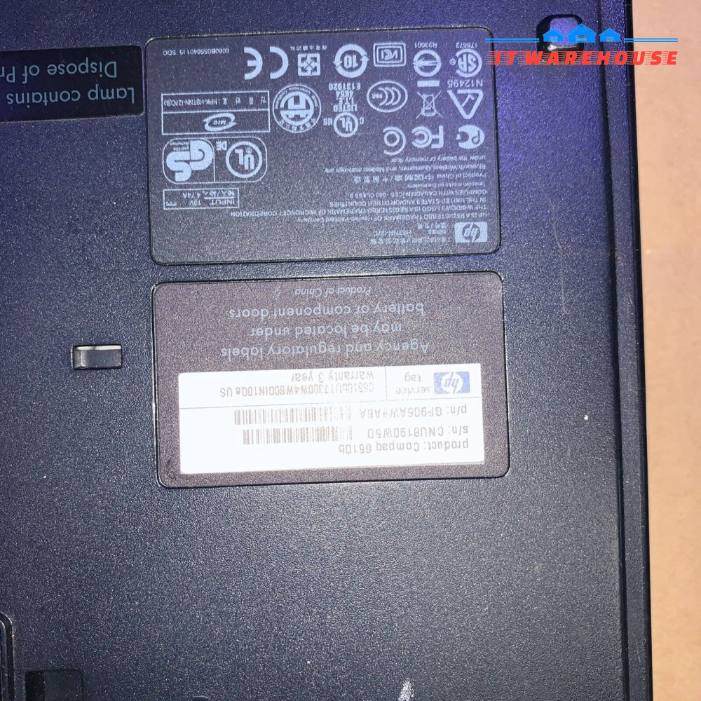 HP Compaq 6510b Intel Core 2 Duo T7300 2GB RAM 14’’ 750GB Windows XP SP3
