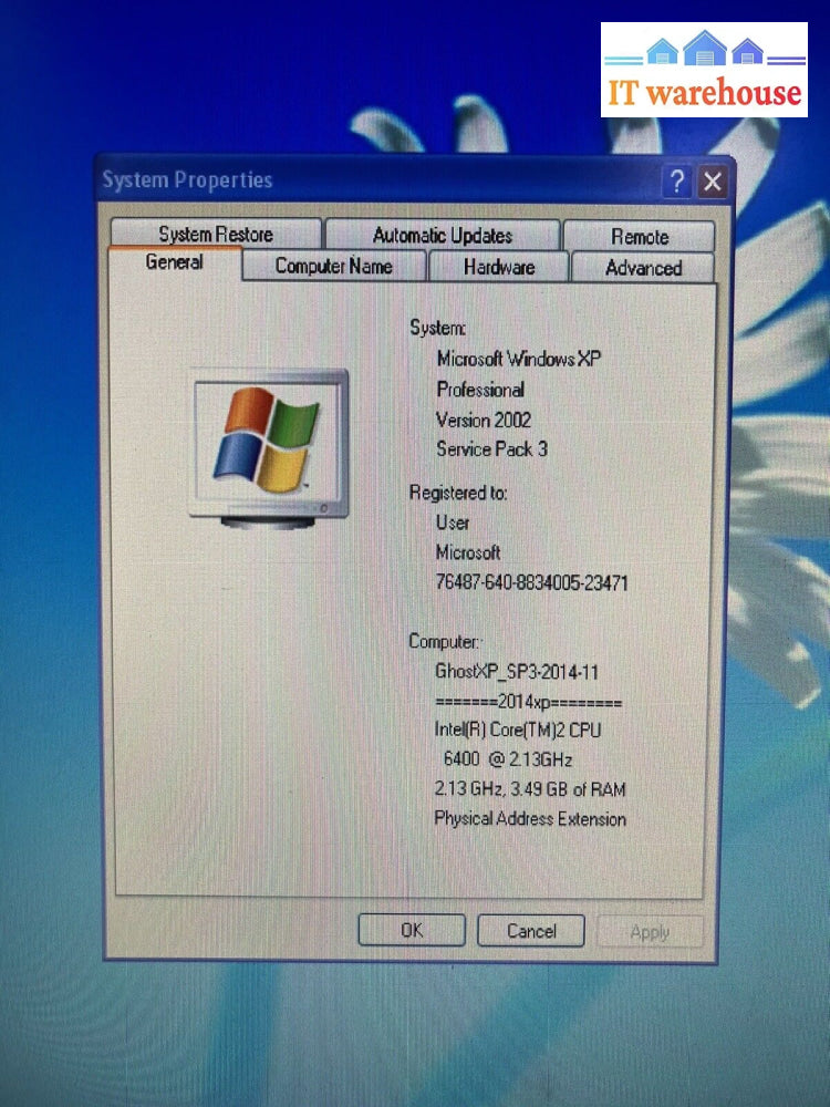 Hp Compaq Dc7700 Core 2 6400 2.13Ghz 4Gb 1Tb Windows Xp Pro (9 & 25 Pin Port)