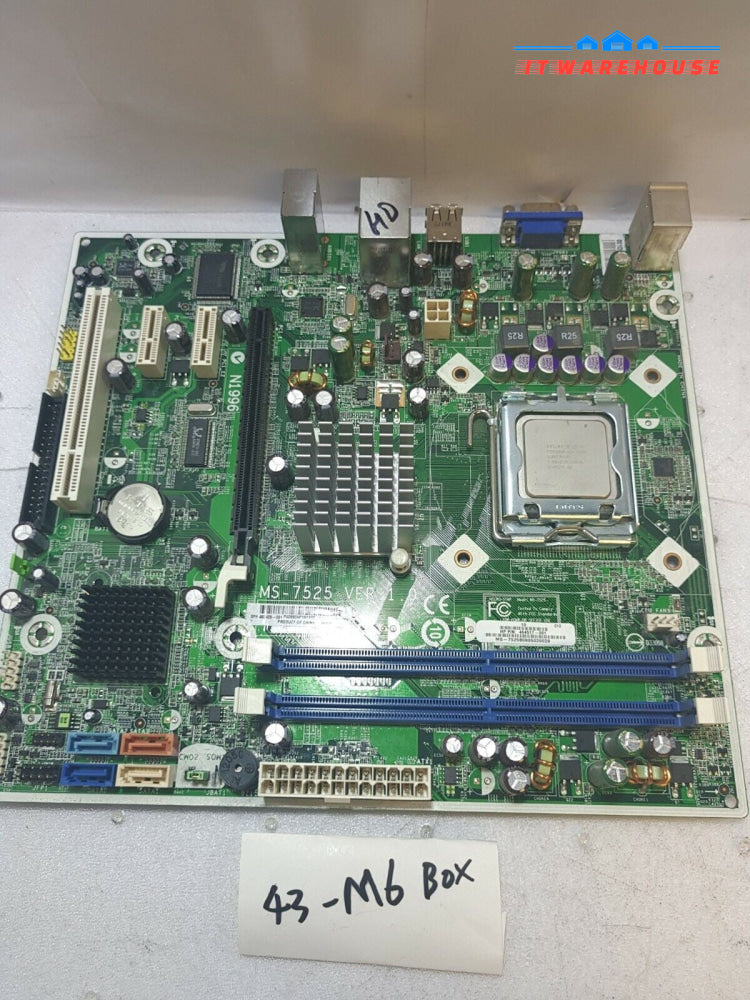 - HP Compaq MS-7525 Socket 775 MOTHERBOARD 464517-001 480429-001 with E2100 CPU