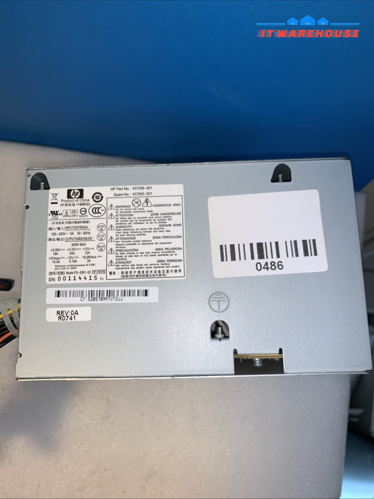 HP Compaq PS-6361-02 Power Supply 437358-001 437800-001 365W PSU