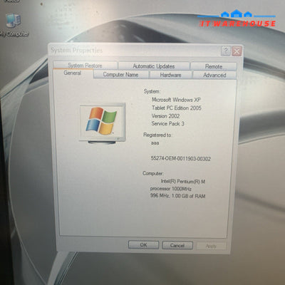 HP Compaq Tablet PC TC1000 1GHz 1GB 40GB Wi-Fii Windows XP