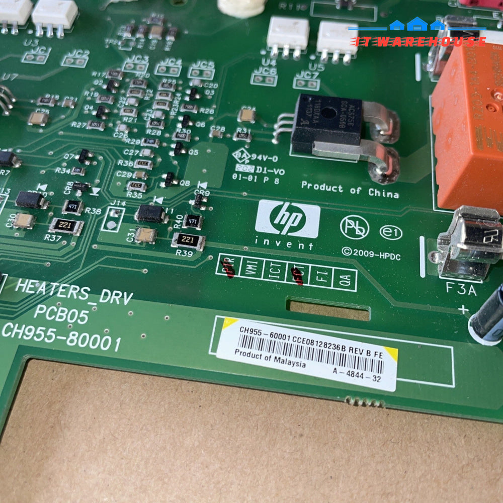 HP DesignJet L25500 L26500 Heater Control Board CH955-80001 / CH955-60001