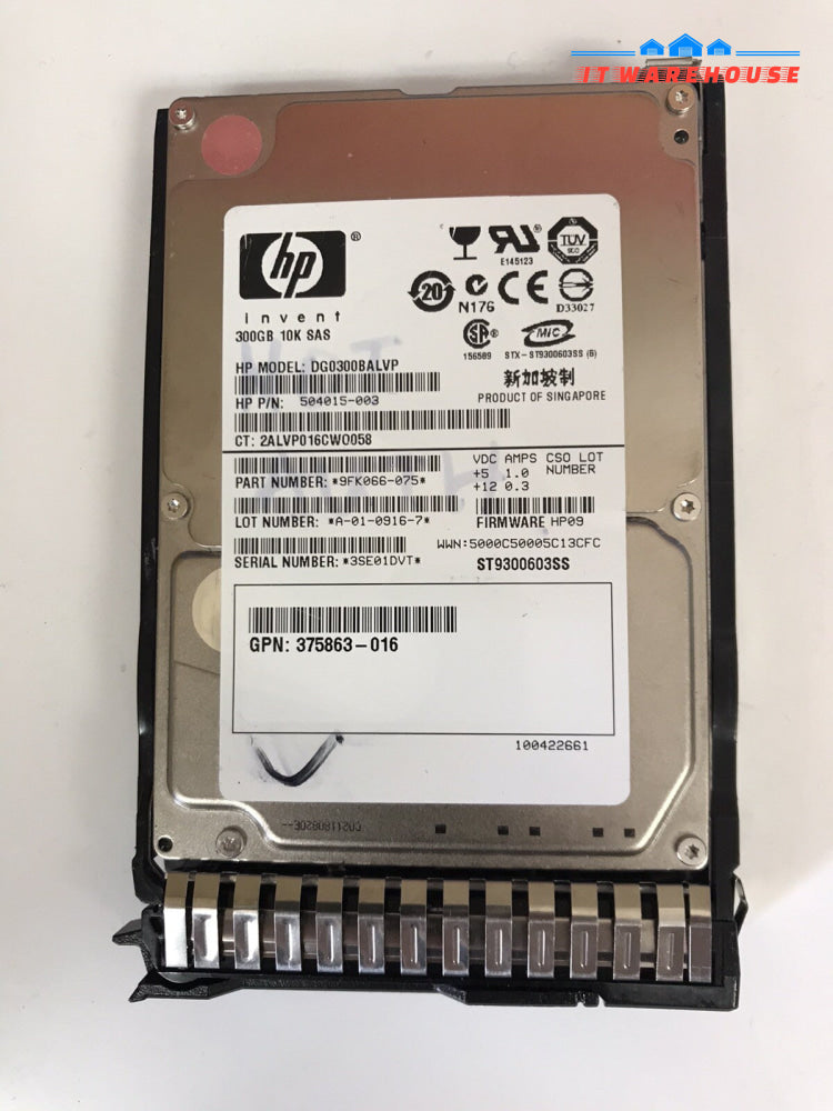 ~ HP DG0300BALVP 2.5” 300GB 10K SAS HDD With Tray Caddy