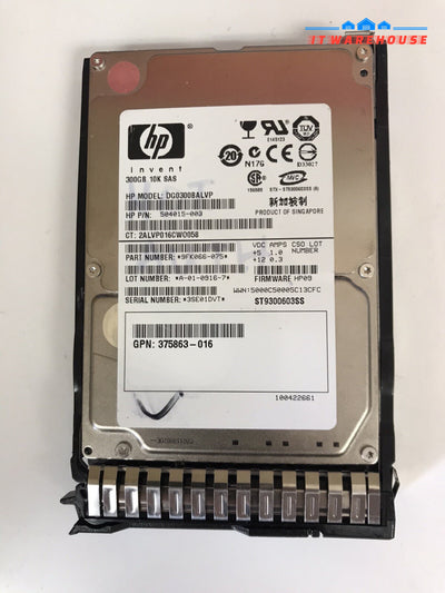 ~ HP DG0300BALVP 2.5” 300GB 10K SAS HDD With Tray Caddy