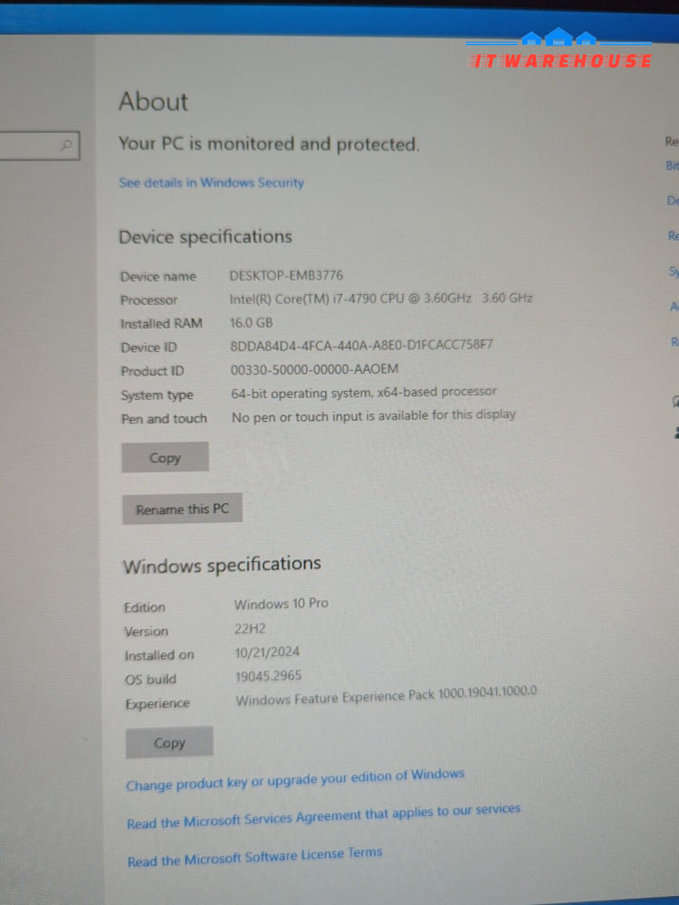 HP EliteDesk 800 G1 SFF PC i7-4790 CPU/16GB RAM/512GB SSD/ Win10