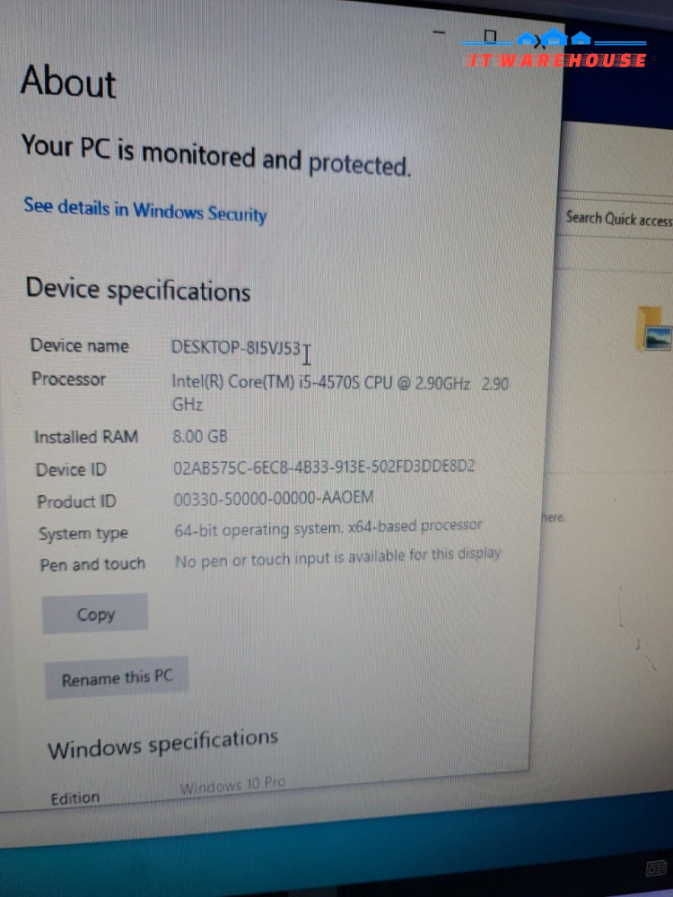 - HP EliteDesk 800 G1 USDT PC W/ i5-4570s/8GB RAM/128GB SSD/ Win 10/AC Adapter