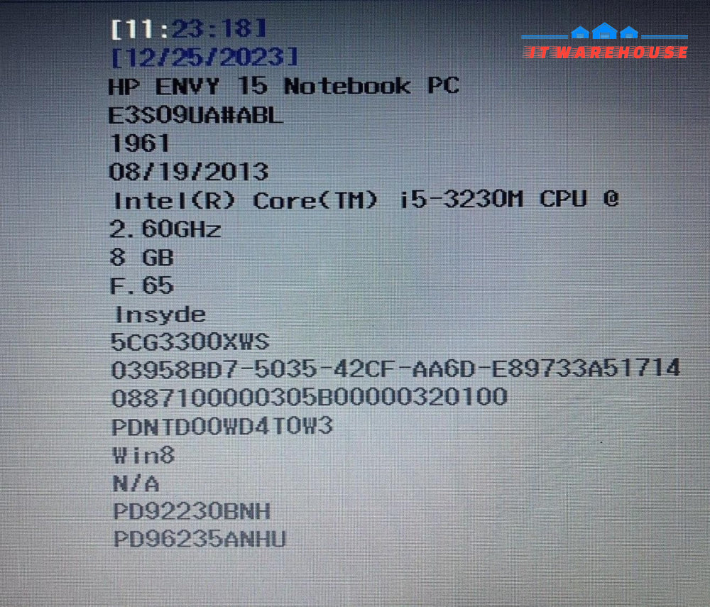 ~ HP ENVY 15 Notebook Laptop 720567 Motherboard i5-3230M CPU (No RAM) W/ Shell
