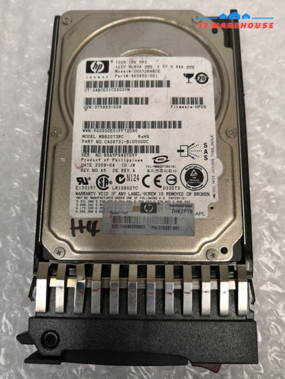 - HP / Fujitsu MBB2073RC, CA06731  72GB 10000RPM 2.5" SAS HDD 460850-001 @@@ 