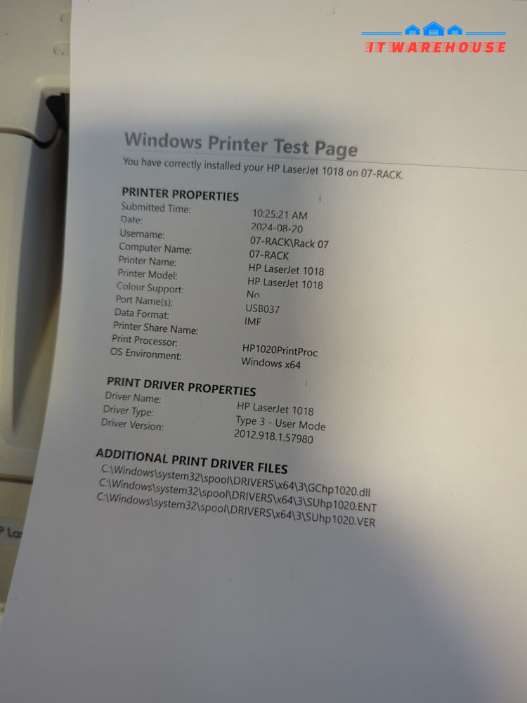 Hp Laserjet 1018 Standard Laser Printer Tested (No Toner) -