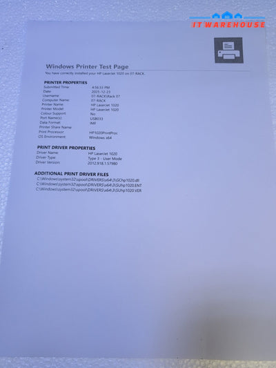  HP LaserJet 1020 Q5911A USB Workgroup Laser Printer (NO Toner,  Read*) -