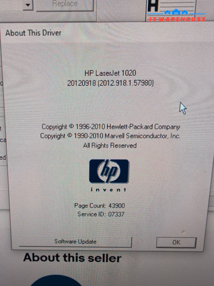  HP LaserJet 1020 Q5911A USB Workgroup Laser Printer (NO Toner,  Read*) -