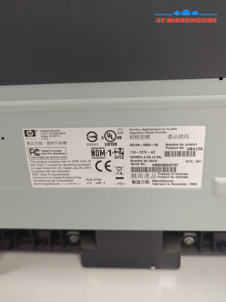 HP LaserJet P1505 CB412A USB Standard Laser Printer (NO Toner, Page Count 1.4K)-