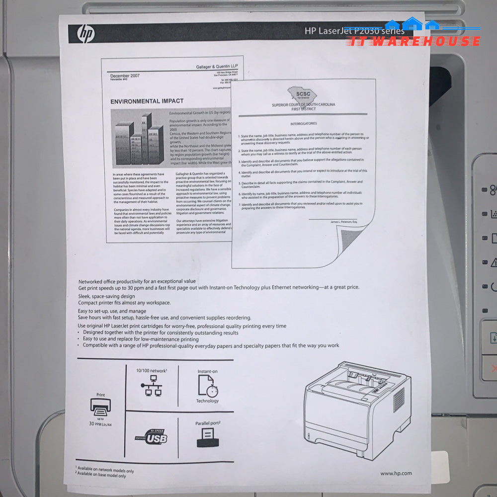 HP LaserJet P2035 Monochrome Laser Printer 66.2K Page Count (new OEM toner)