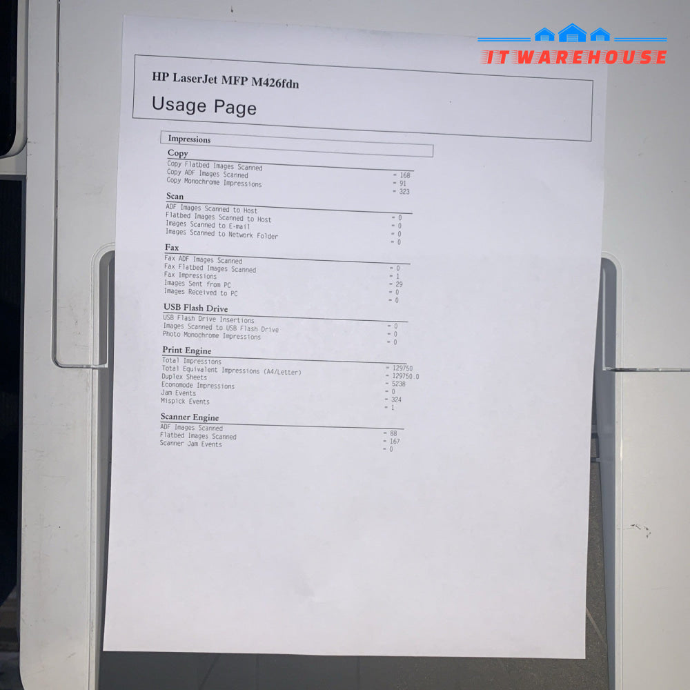 HP LaserJet Pro M426fdn AIO Laser Printer Ethernet/Duplex (Pg count 130K) -