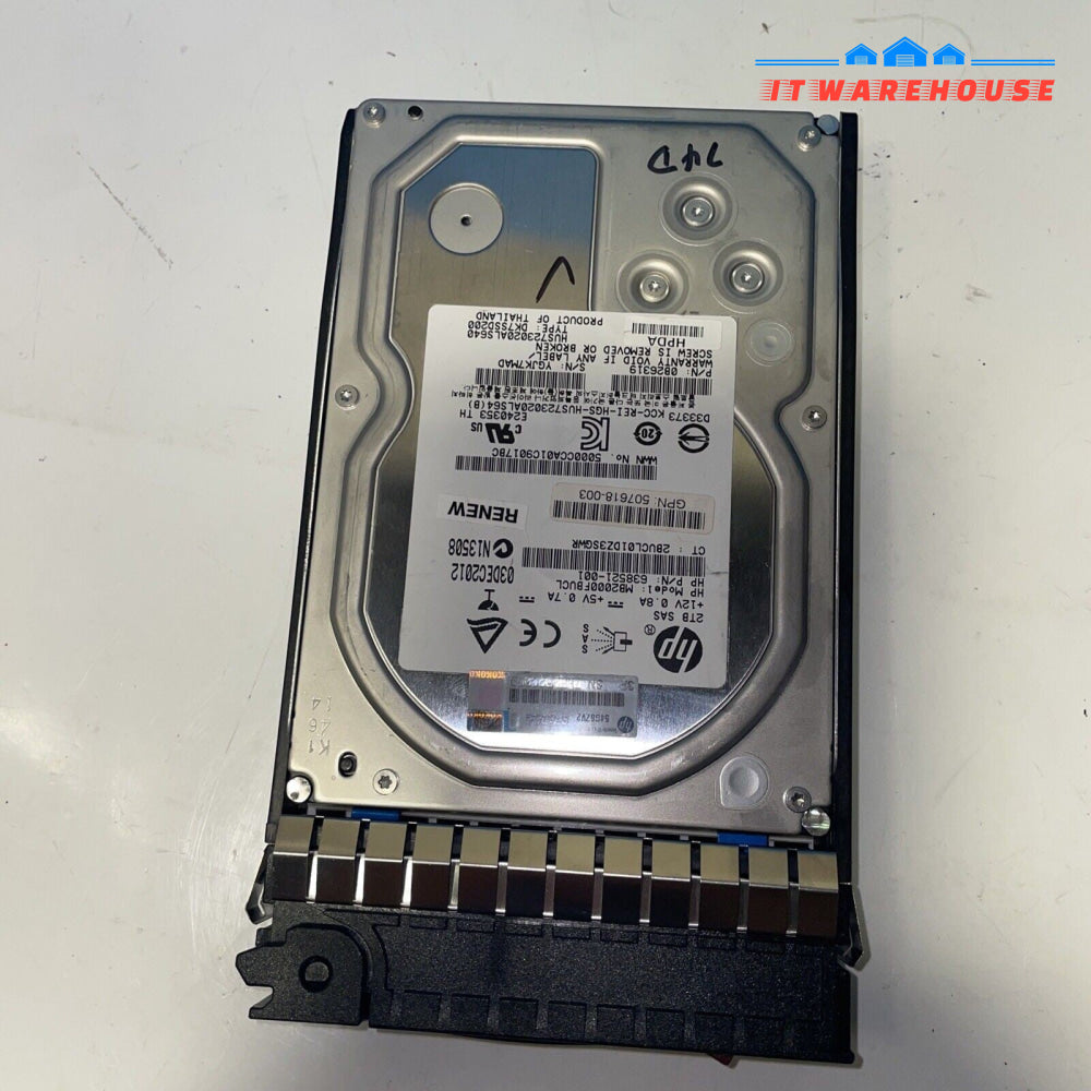 HP MB2000FBUCL 638521-001 2TB 7.2K 3.5" 6G DP sas midline hard drive