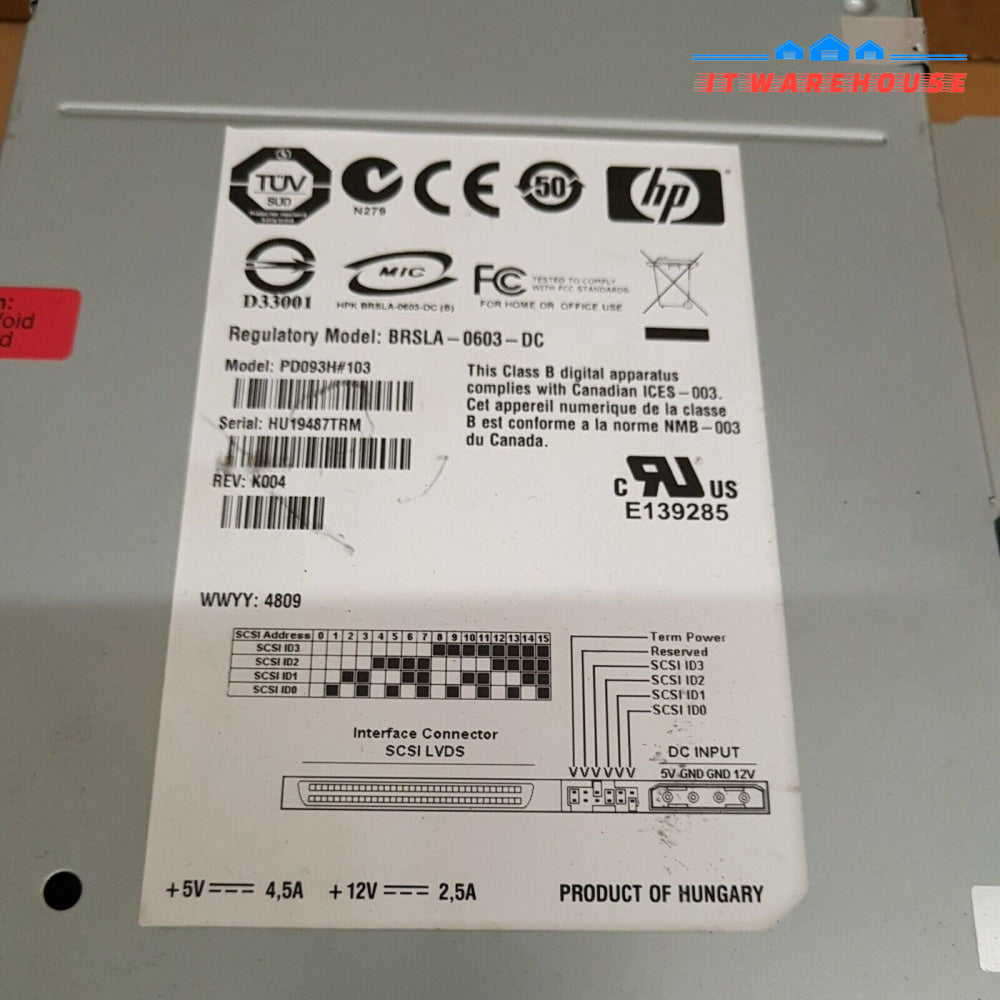 - HP MSL PD093H BRSLA-0603-DC LTO-4 1840 DRIVE UPGR KIT AJ041A 453906-001