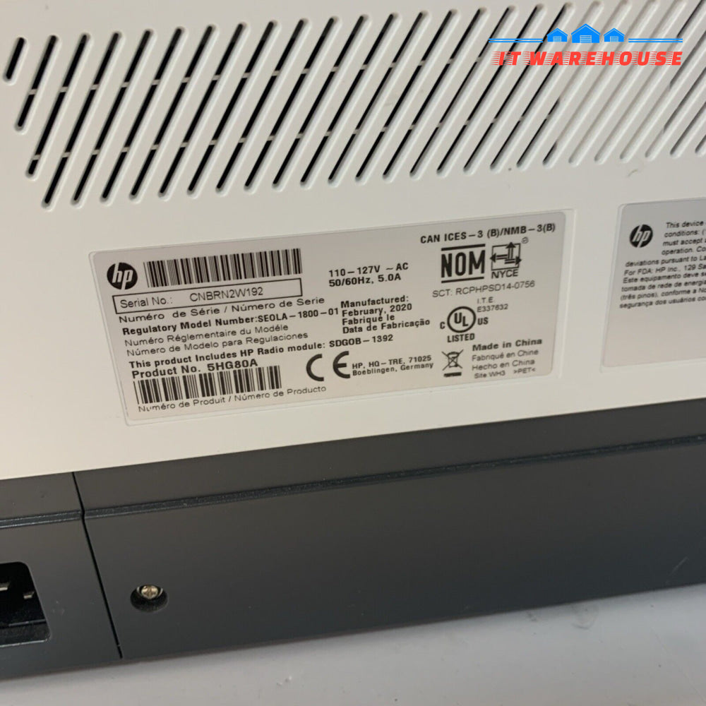 HP Neverstop Laser 1001nw Printer Network USB 5HG80A (no tray page count 8)