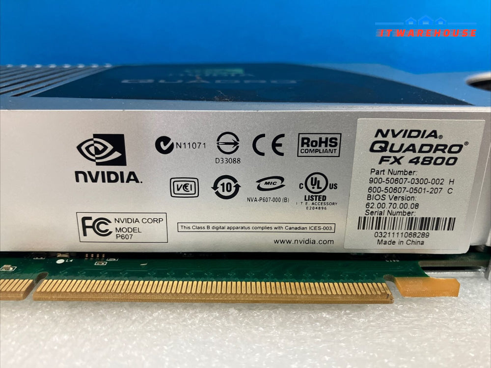 Hp Nvidia Quadro Fx 4800 1.5Gb Gddr3 Video Graphics Card 536796-001 490566-003 ~