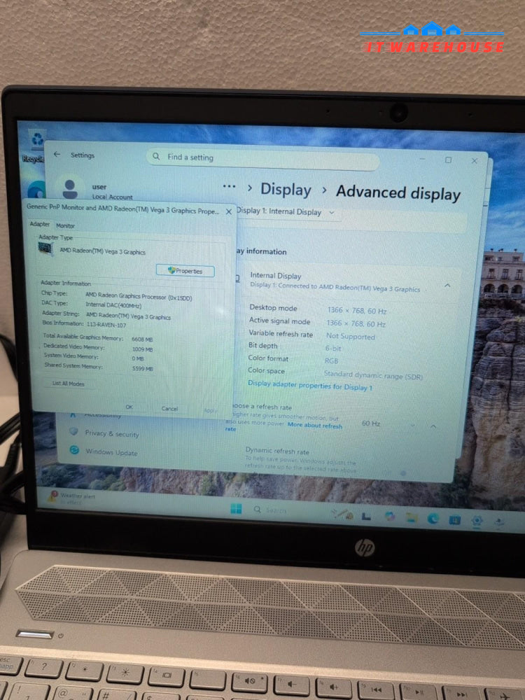 HP Pavilion 15-CW000 15.6" TOUCH LAPTOP  Ryzen 3 2200U /12GB/240GB SSD/WIN 11 -