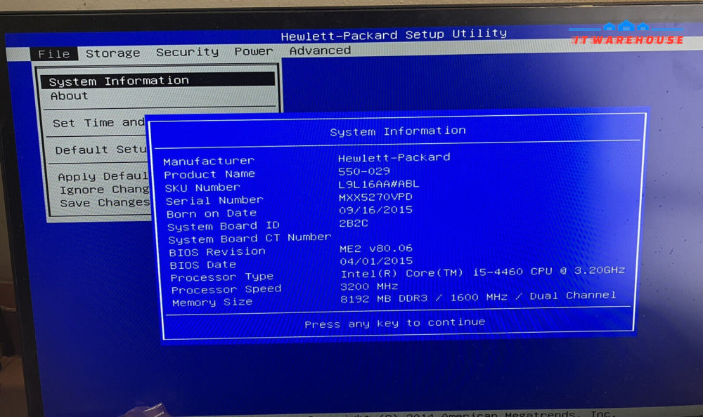 ~ HP Pavilion 550-029 Desktop Intel i5-4460 3.2GHz 8GB RAM 1TB HDD Win10