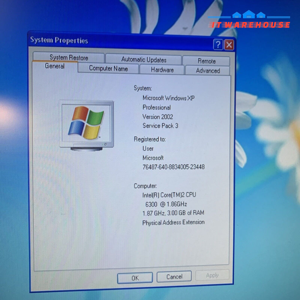 HP Pavilion a1640n Desktop 2-Core 6300 / 3GB /300G / Card Reader/Windows XP SP3