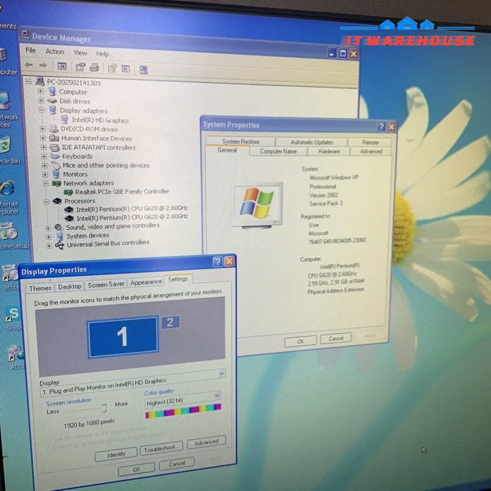 HP Pavilion Desktop Windows XP SP3