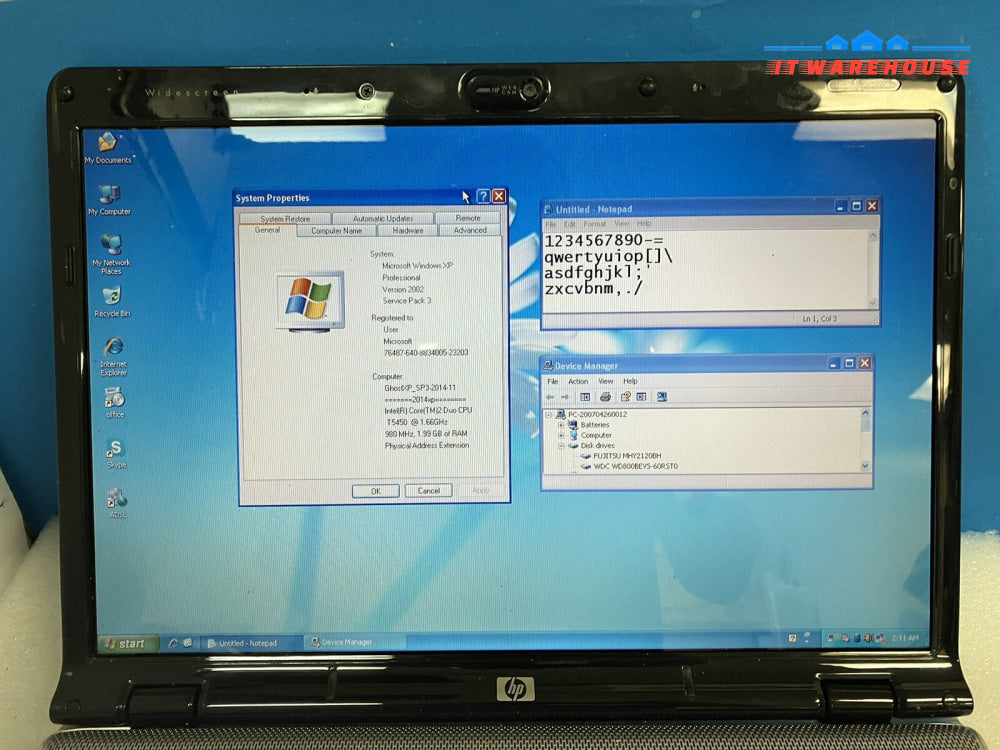 ~ HP Pavilion DX6500 15.6” Laptop Core 2 Duo T5450 /2GB RAM /120+80GB HDD XP Pro