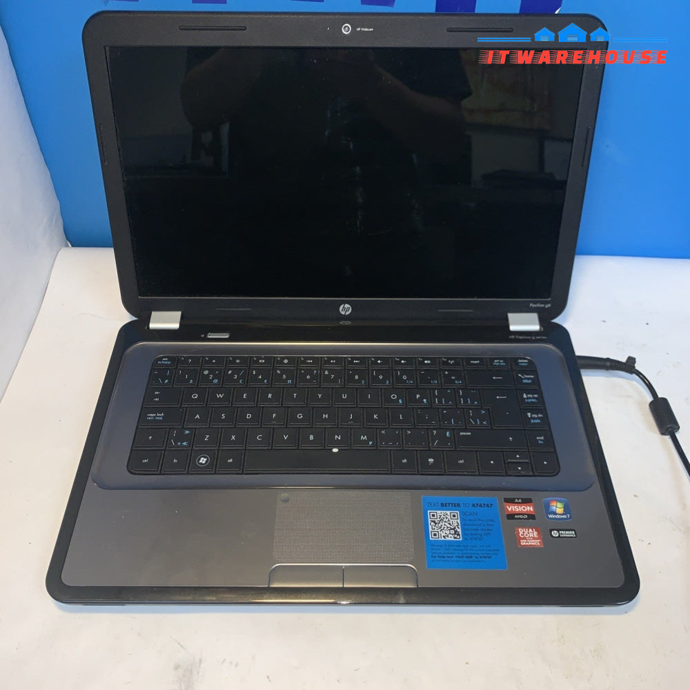 HP PAVILION G6 15.6" Laptop - AMD A4-3305M APU/6GB RAM/750GB HDD/ Win 7 Home