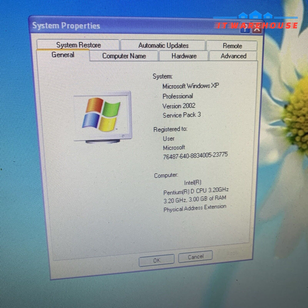 HP Pavilion Media Center PC m7160n PD 3.2GHz 3GB DDR2 250GB Windows XP Pro SP3