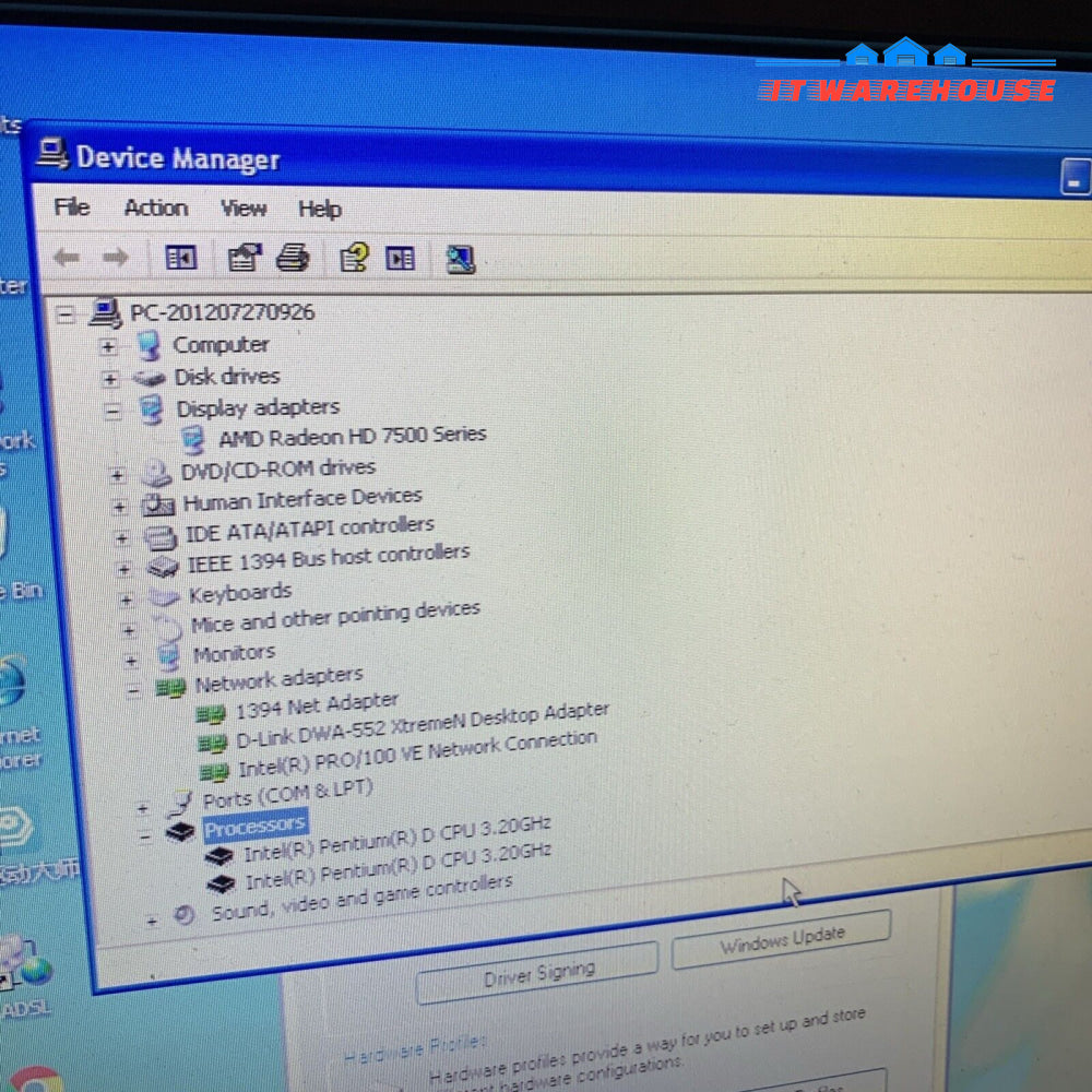 HP Pavilion Media Center PC m7160n PD 3.2GHz 3GB DDR2 250GB Windows XP Pro SP3