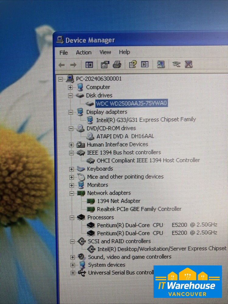 HP Pavilion p6000 Desktop Intel E5200 CPU / 4GB RAM / 250GB HDD / Win XP Pro ~