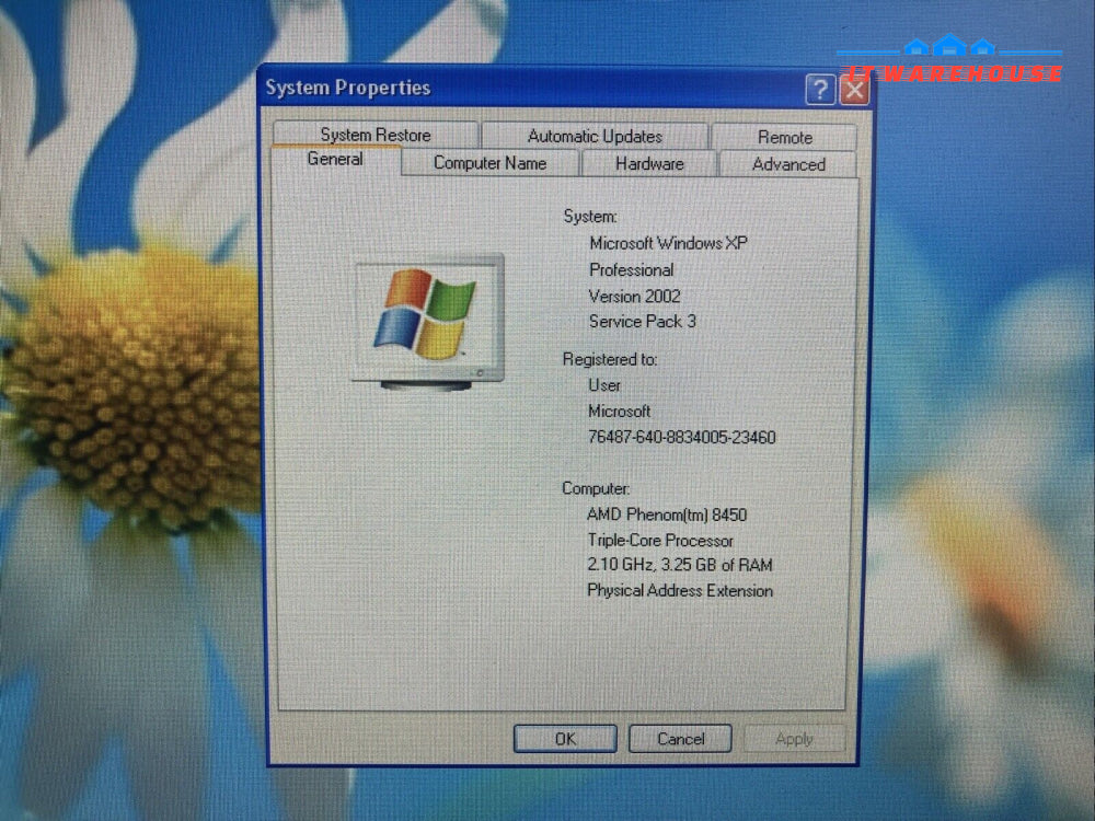 HP Pavilion P6122f Desktop AMD Phenom 8450 CPU / 4GB RAM / 250GB HDD / Win XP ~