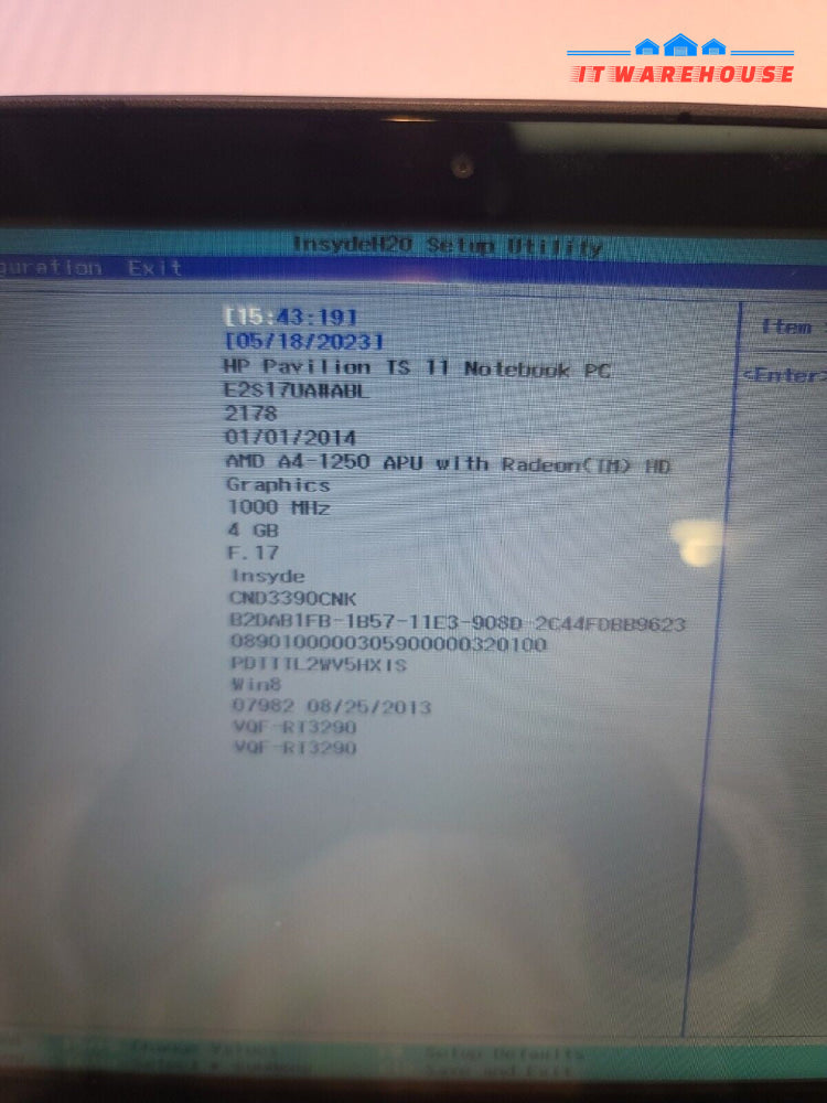 - HP Pavilion TS 11 11" LAPTOP W/AMD A4-1250 APU/4GB RAM/500GB HDD/WIN10