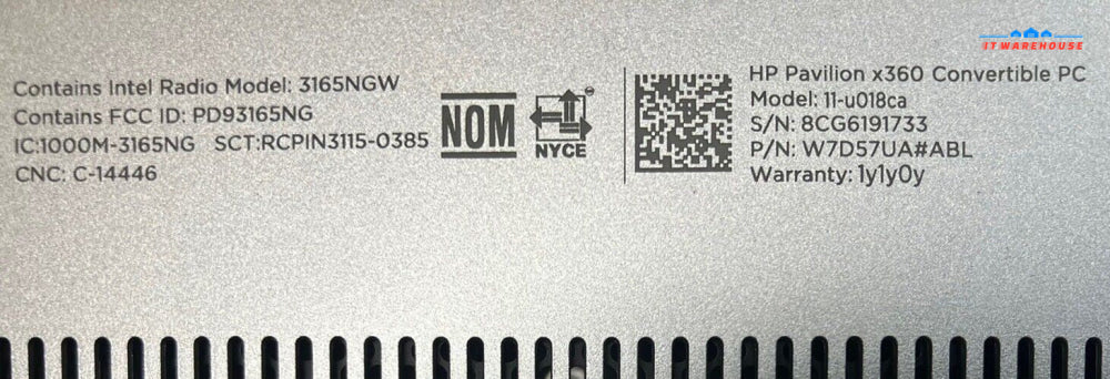 HP Pavilion x360 Laptop 3165NGW Motherboard Intel N3710 CPU, 4GB RAM 455.07P01 ~
