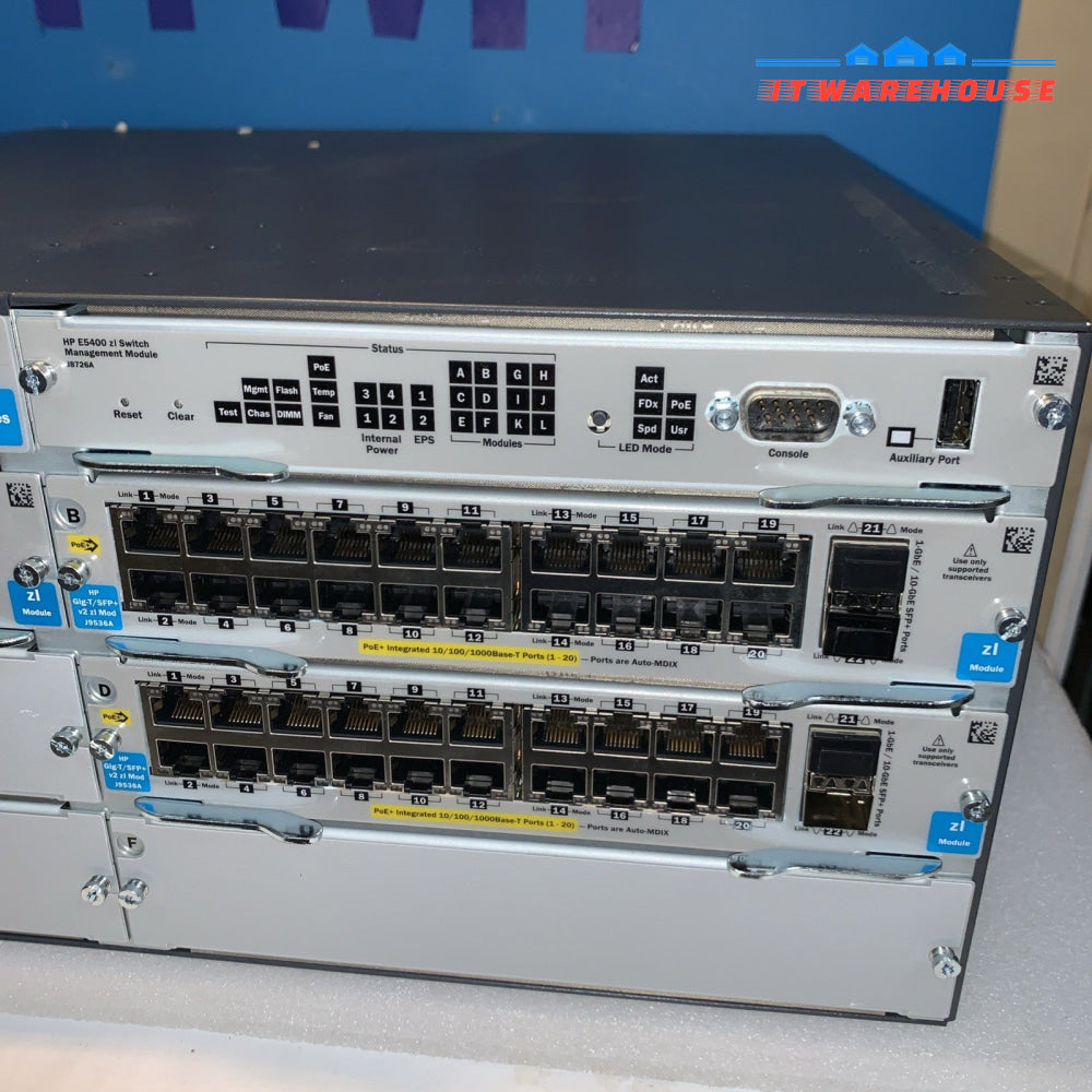 HP ProCurve 5406 ZL (J8697A) + 2x J9536A + 1x J8726A + 1x J9538A + 1x J9306A