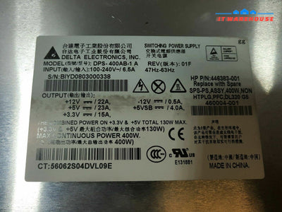 - HP Proliant DL320 G5p Server 400W Power Supply DPS-400AB-1 446383-001 460004 @