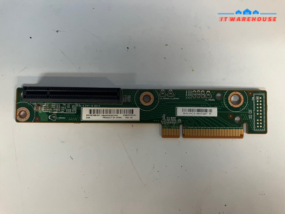 ~ HP Proliant DL360P G8 PCIe 3.0 Server Riser Cards 667866-001 628105-001 4K1315