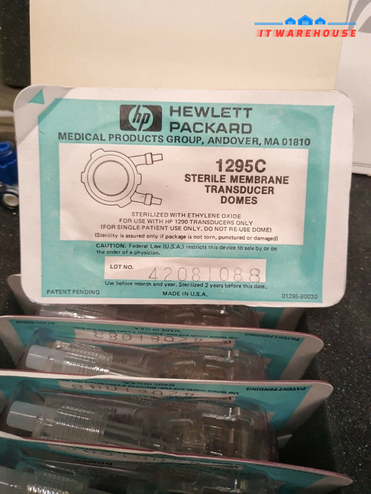 - HP Quartz Transducer For Physiological Pressure Movements 1290A W/6x New 1295C