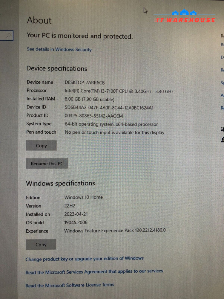 +HP Slimline Desktop 270-p019 | i3-7100T | 8GB DDR4 | 240GB SSD | Win 10