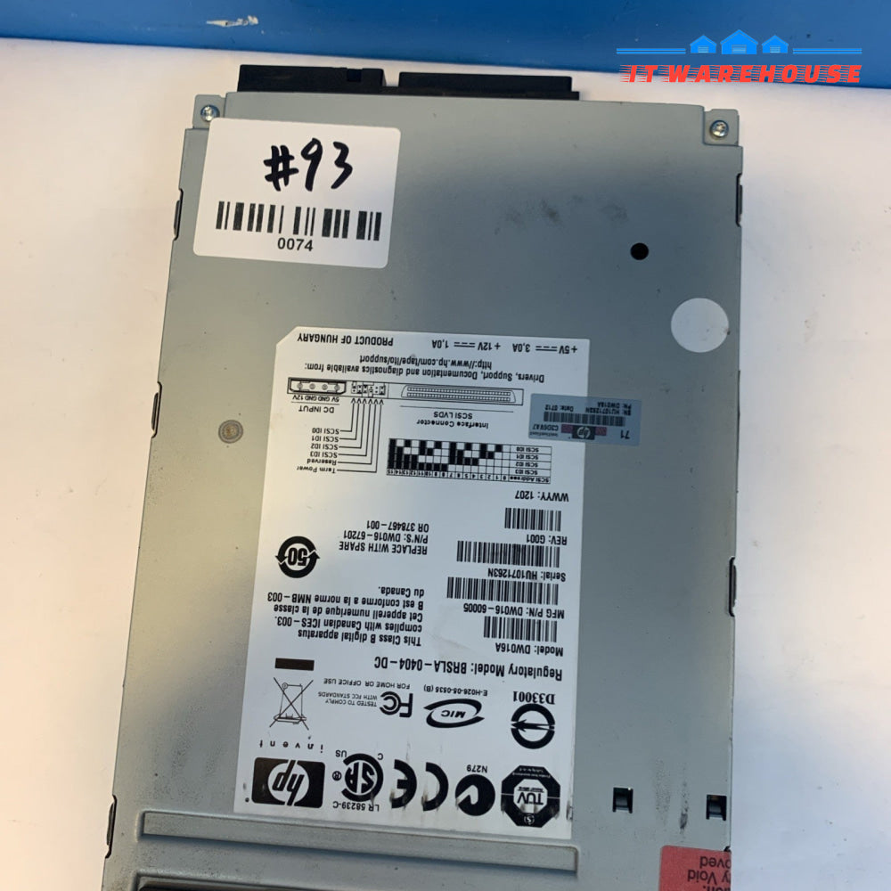 HP StorageWorks Ultrium 448 LTO2 Model: DW016A BRSLA-0404-DC tape drive