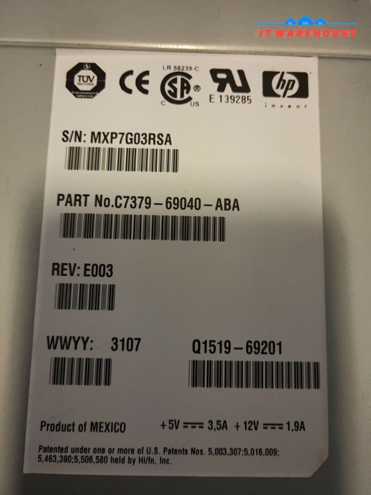 - Hp Ultrium 460 Q1519-69201 C7379-69040 -Aba Scsi Tape Drive