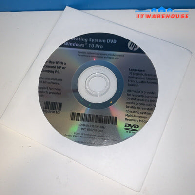 HP Windows 10 Pro 64bit OEM OS Restore Recovery DVD Kit 912601-dn2