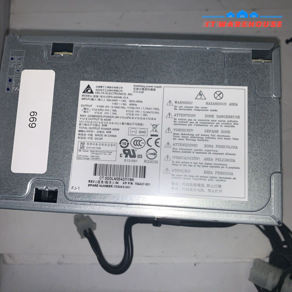 HP Z230 Workstation 704427-001 705045-001 400W Power Supply DPS-400AB-19 A