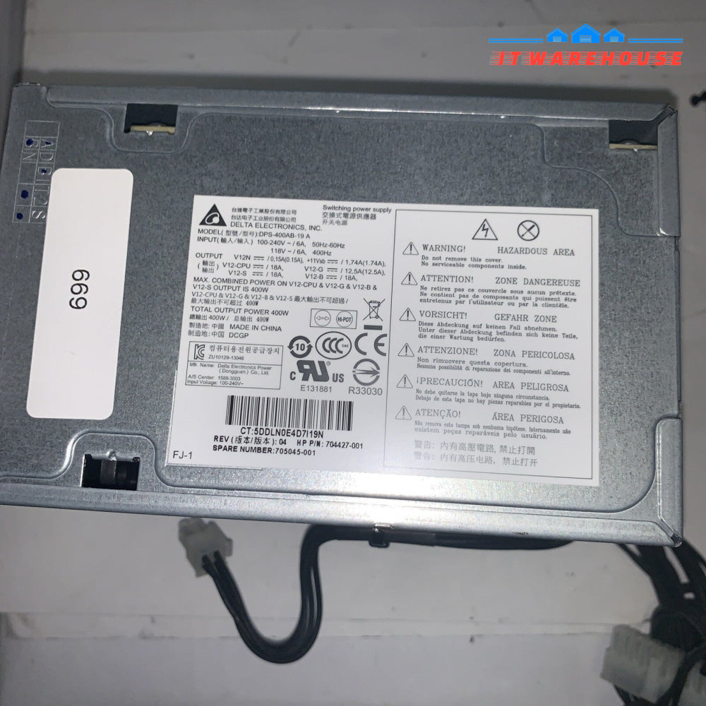 HP Z230 Workstation 704427-001 705045-001 400W Power Supply DPS-400AB-19 A  +