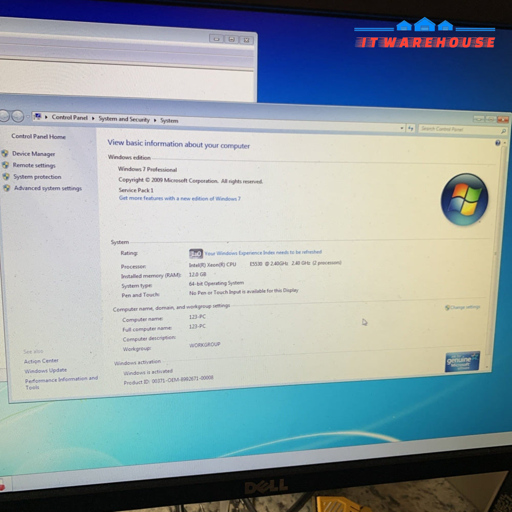 HP Z600 WorkStation Dual Xeon E5530 2.4Ghz 12Gb RAM 1.5TB QUADRO 400  Windows 7